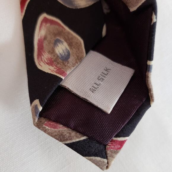 Pierre Cardin Tie Men's 56x 3 3/4 Silk Black Gray Red Abstract 80s 90s Workwear - Picture 3 of 4